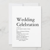 Hochzeitsdefinitions-Party Einladung (Vorderseite)