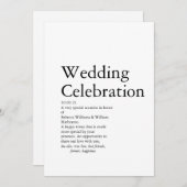 Hochzeitsdefinitions-Party Einladung (Vorne/Hinten)