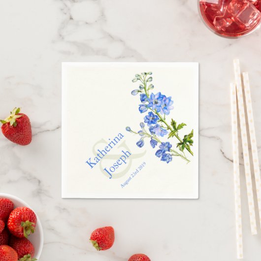 Hochzeitsdelphinium Serviette (Beispiel)