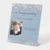 Hochzeitsdenkmal in dunkelblauem Foto Sockelschild (Vorderseite)