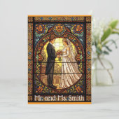 Hochzeitsdesign aus traditionellem Hartglas Einladung (Stehend Vorderseite)