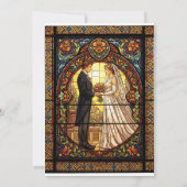 Hochzeitsdesign aus traditionellem Hartglas Einladung (Rückseite)