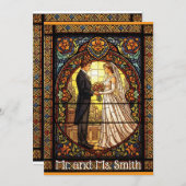 Hochzeitsdesign aus traditionellem Hartglas Einladung (Vorne/Hinten)