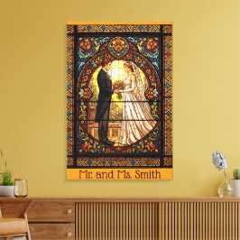 Hochzeitsdesign aus traditionellem Hartglas Leinwanddruck