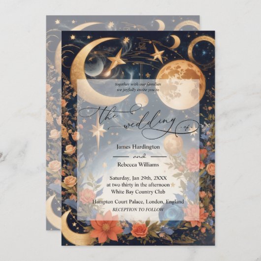 Hochzeitsdesign der Himmelsmagie Einladung (Vorne/Hinten)
