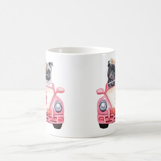 Hochzeitsdesign des Mops Kaffeetasse (Mittel)