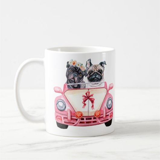 Hochzeitsdesign des Mops Kaffeetasse (Links)