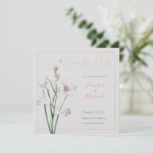 Hochzeitsdesign für Berufliche Blume Save the Date Einladung (Stehend Vorderseite)