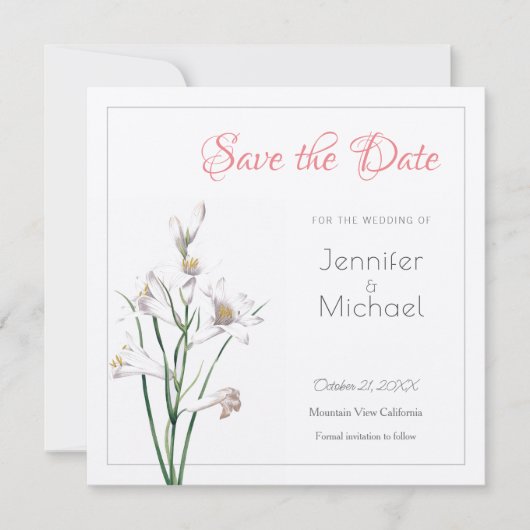 Hochzeitsdesign für Berufliche Blume Save the Date Einladung (Vorderseite)