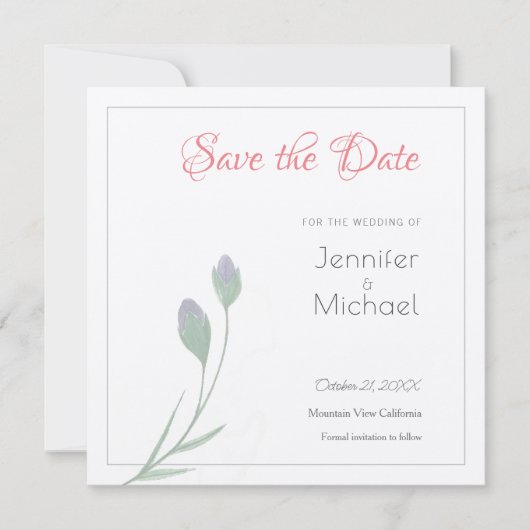 Hochzeitsdesign für Berufliche Blume Save the Date Einladung (Vorderseite)