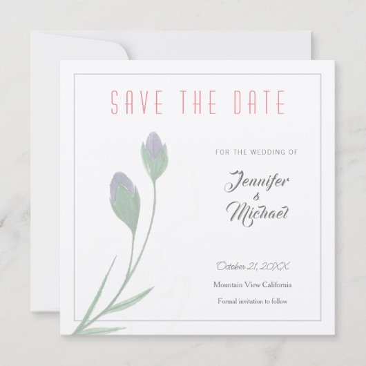 Hochzeitsdesign für Berufliche Blume Save the Date Einladung (Vorderseite)