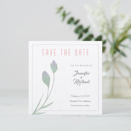 Hochzeitsdesign für Berufliche Blume Save the Date Einladung (Stehend Vorderseite)