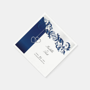 Hochzeitsdesign für Navy Blue Floral Serviette