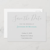 Hochzeitsdesign Modernes Design Save the Date Ankündigungspostkarte (Vorne/Hinten)