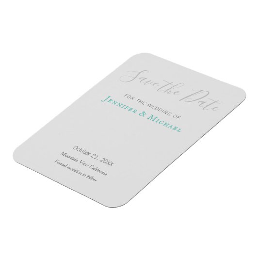Hochzeitsdesign Modernes Design Save the Date Magnet (Linke Seite)
