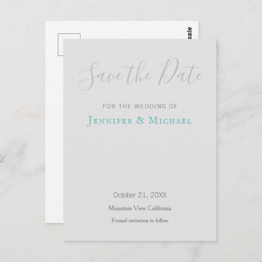 Hochzeitsdesign Modernes Design Save the Date Postkarte (Vorne/Hinten)