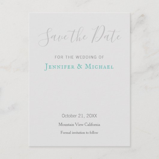 Hochzeitsdesign Modernes Design Save the Date Postkarte (Vorderseite)