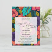 Hochzeitsdesign von Neon Florals Einladung (Stehend Vorderseite)