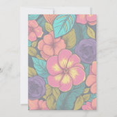 Hochzeitsdesign von Neon Florals Einladung (Rückseite)