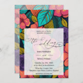 Hochzeitsdesign von Neon Florals Einladung (Vorne/Hinten)