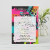 Hochzeitsdesign von Neon Graffiti Einladung (Stehend Vorderseite)