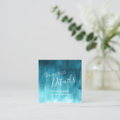 Hochzeitsdetails aquamarine Karte mit grünen Kunst (Stehend Vorderseite)