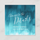 Hochzeitsdetails aquamarine Karte mit grünen Kunst (Vorderseite)