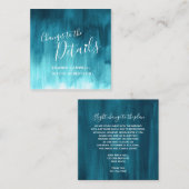 Hochzeitsdetails aquamarine Karte mit grünen Kunst (Vorne/Hinten)