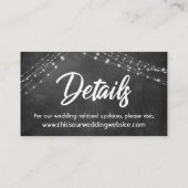 Hochzeitsdetails auf Chalkboard Visitenkarte (Rückseite)