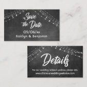 Hochzeitsdetails auf Chalkboard Visitenkarte (Vorne/Hinten)