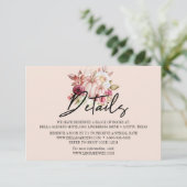 Hochzeitsdetails Autumn Pumpkin Floral Einladung (Stehend Vorderseite)