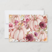 Hochzeitsdetails Autumn Pumpkin Floral Einladung (Rückseite)