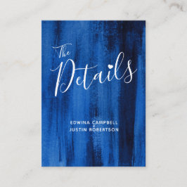 Hochzeitsdetails blaue Saphir-Kunsthandwerkskarte Begleitkarte