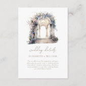 Hochzeitsdetails Blumenbogen Begleitkarte (Vorderseite)