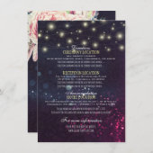 Hochzeitsdetails Blumenzwiebelleuchten mit Lila Sp Einladung (Vorne/Hinten)