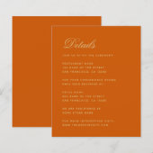 Hochzeitsdetails Burnt Orange Budget Enclosure Car (Vorne/Hinten)