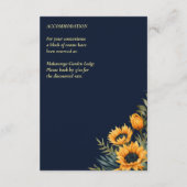 Hochzeitsdetails der Blaublauen Sonnenblume Begleitkarte (Rückseite)