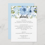 Hochzeitsdetails der Hochzeitsnacht mit hellblauer Begleitkarte (Vorne/Hinten)