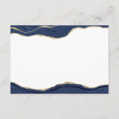 Hochzeitsdetails des Navy Blue Marble Agate Gold G Begleitkarte (Rückseite)