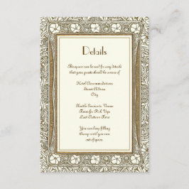 Hochzeitsdetails Elegantes Goldenes Elfenbeinhaus Begleitkarte
