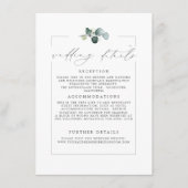Hochzeitsdetails Eukalyptus Greenery Moderne Karte (Vorderseite)