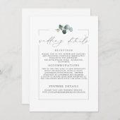Hochzeitsdetails Eukalyptus Greenery Moderne Karte (Vorne/Hinten)