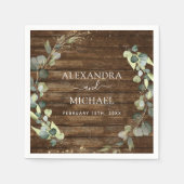 Hochzeitsdetails Eukalyptus Rustikale Landschaft Serviette (Vorderseite)