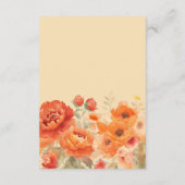 Hochzeitsdetails fallen Orange Floral Begleitkarte (Rückseite)