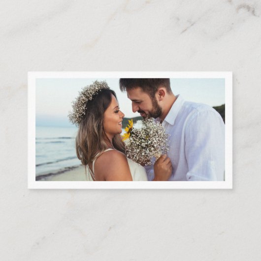 Hochzeitsdetails Foto Moderne schicke Handschrift Begleitkarte (Rückseite)