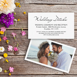 Hochzeitsdetails Foto Moderne schicke Handschrift Begleitkarte