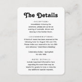 Hochzeitsdetails ・ Foto und einfache Retro-Typogra Begleitkarte (Vorderseite)