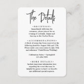 Hochzeitsdetails ・ Foto und moderne, trendige Schr Begleitkarte (Vorderseite)