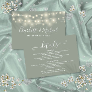 Hochzeitsdetails Frühhling-Lichter Schrift Sage Gr Begleitkarte