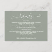 Hochzeitsdetails Frühjahrsleder leuchtet Skriptspr Begleitkarte (Vorderseite)